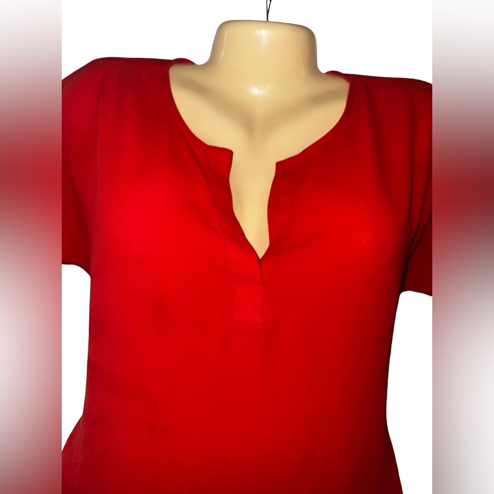 Ann Taylor Vivid Red Short Sleeve Top